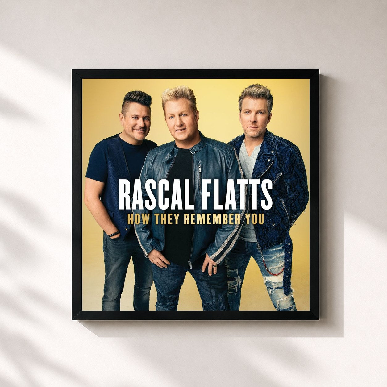 #noir Tableau carré de l'album How They Remember You de Rascal Flatts, cadre noir 32x32 cm