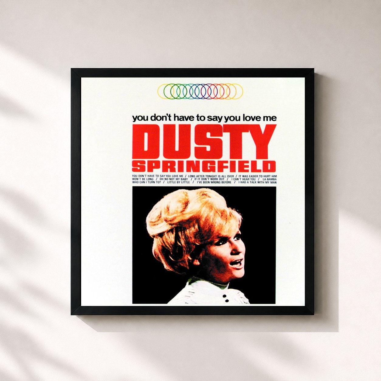 #noir Tableau carré de l'album You Don't Have To Say You Love Me (Expanded Edition) de Dusty Springfield, cadre noir 32x32 cm