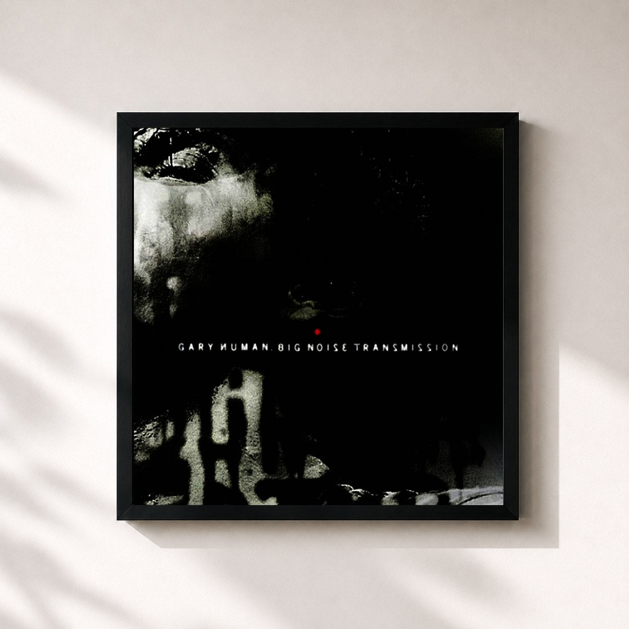 #noir Tableau carré de l'album Big Noise Transmission de Gary Numan, cadre noir 32x32 cm