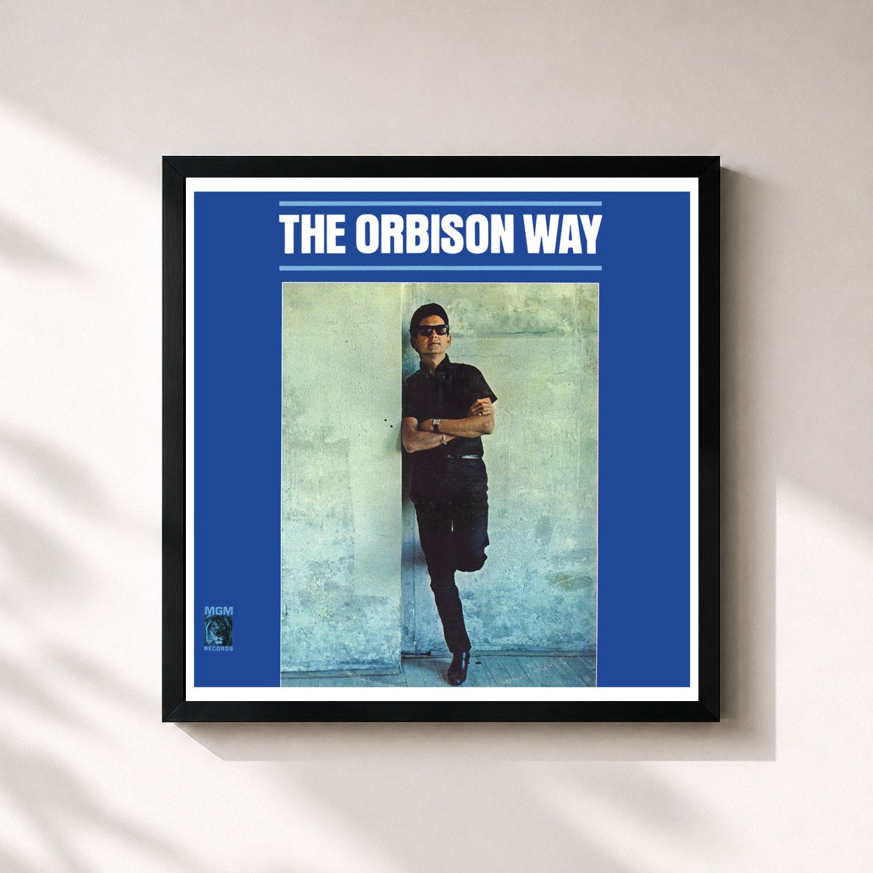 #noir Tableau carré de l'album The Orbison Way (Remastered) de Roy Orbison, cadre noir 32x32 cm