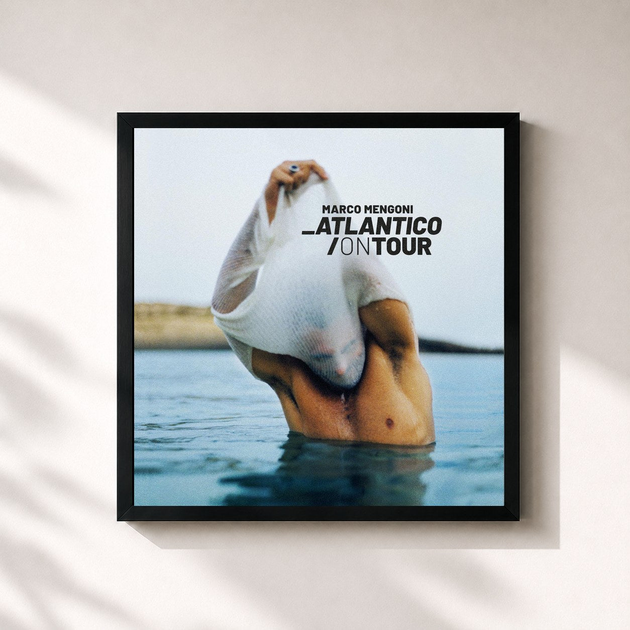 #noir Tableau carré de l'album Atlantico/On Tour de Marco Mengoni, cadre noir 32x32 cm