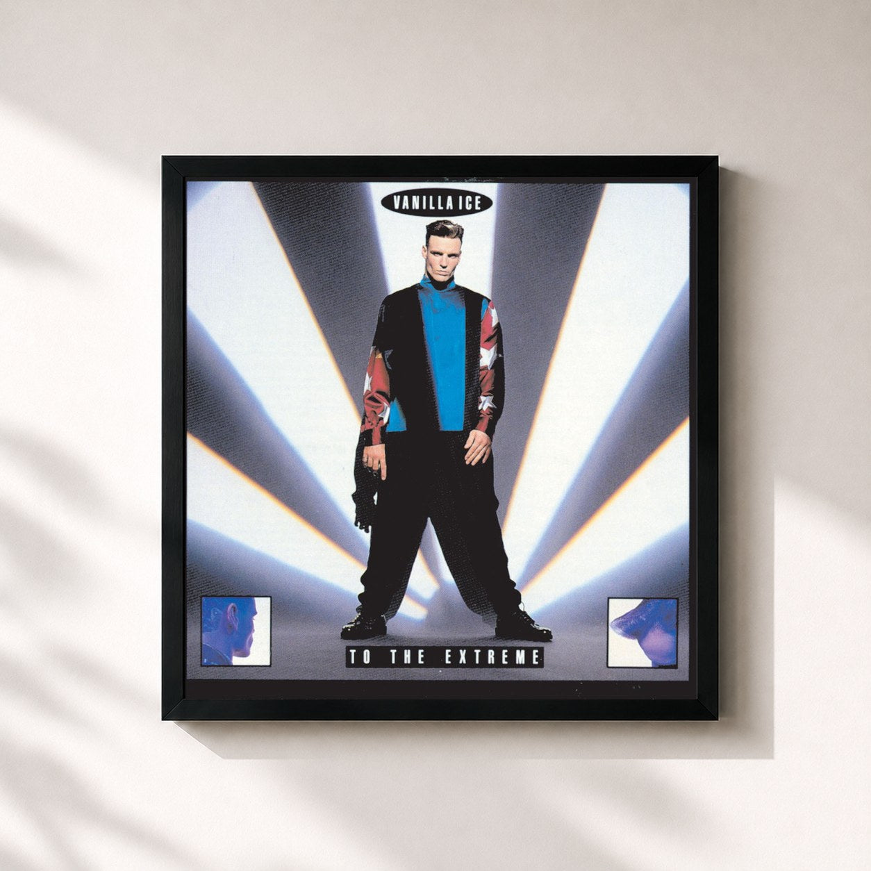 #noir Tableau carré de l'album To The Extreme de Vanilla Ice, cadre noir 32x32 cm