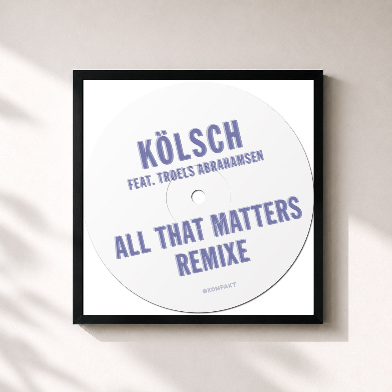 #noir Tableau carré de l'album All That Matters Remixe de Kölsch, cadre noir 32x32 cm