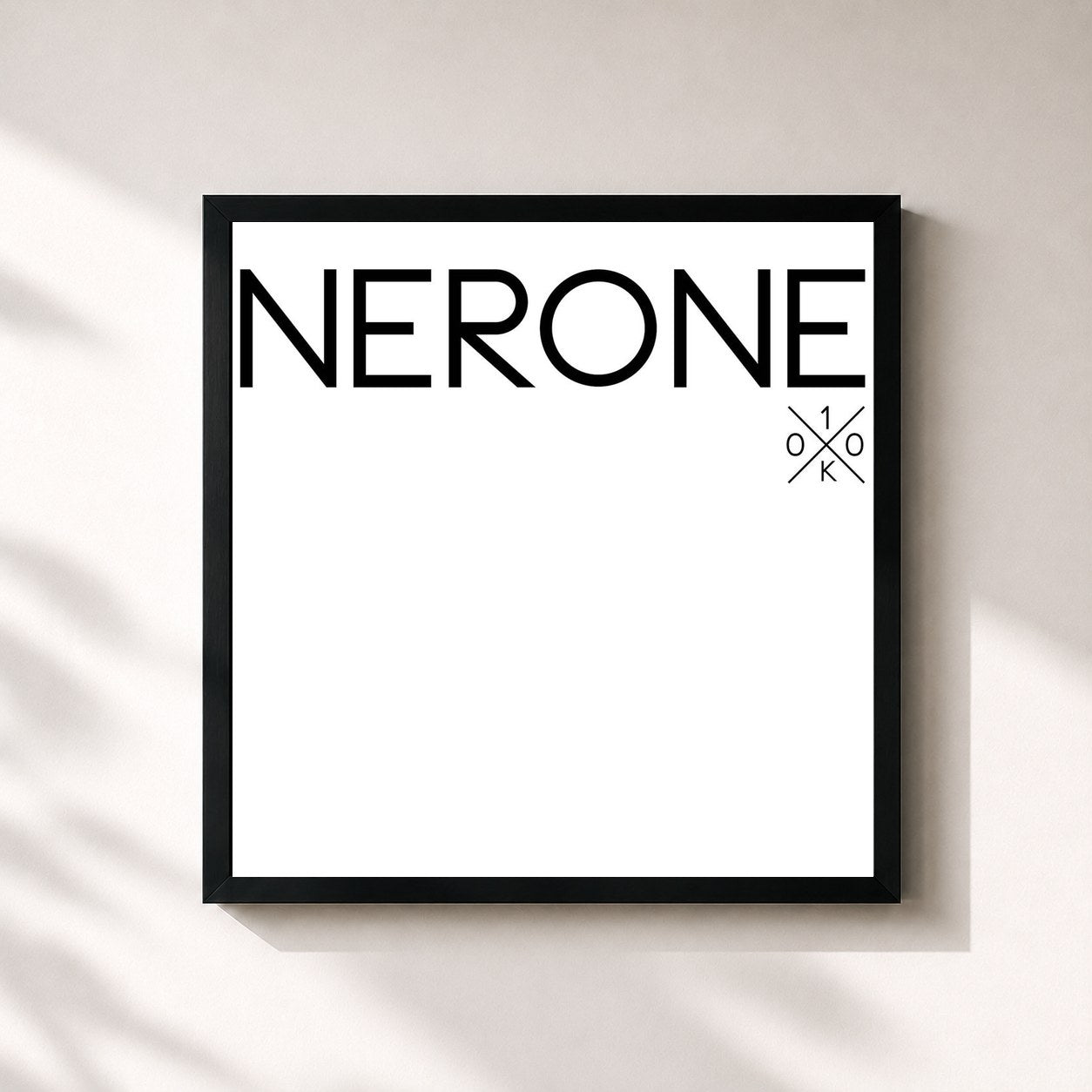 #noir Tableau carré de l'album 100K de Nerone, cadre noir 32x32 cm