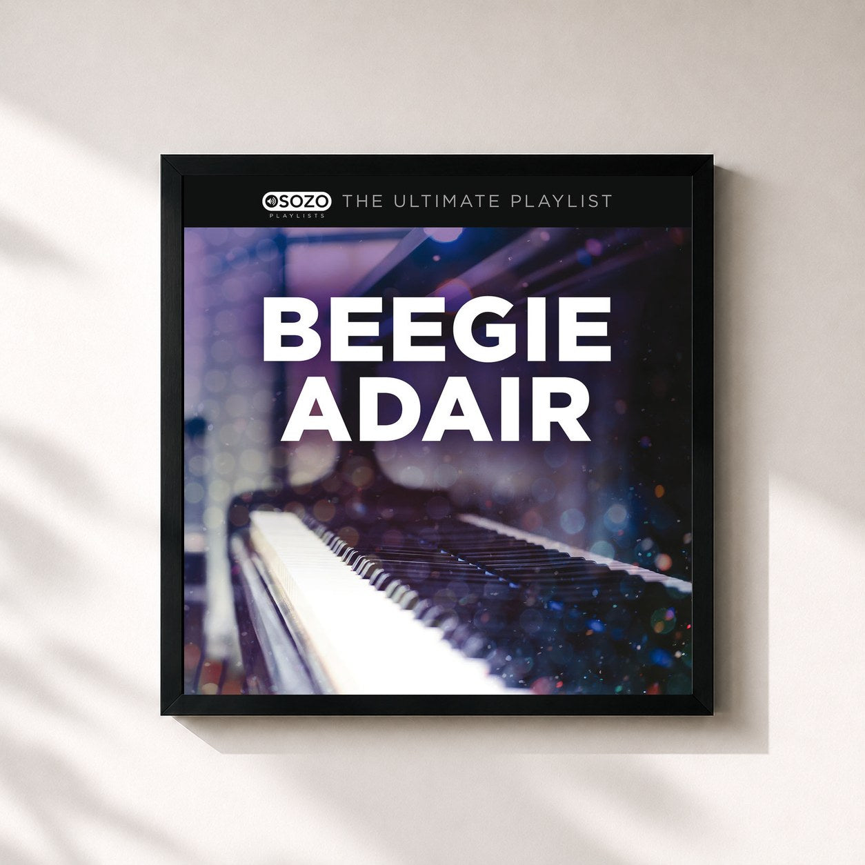 #noir Tableau carré de l'album The Ultimate Playlist de Beegie Adair, cadre noir 32x32 cm