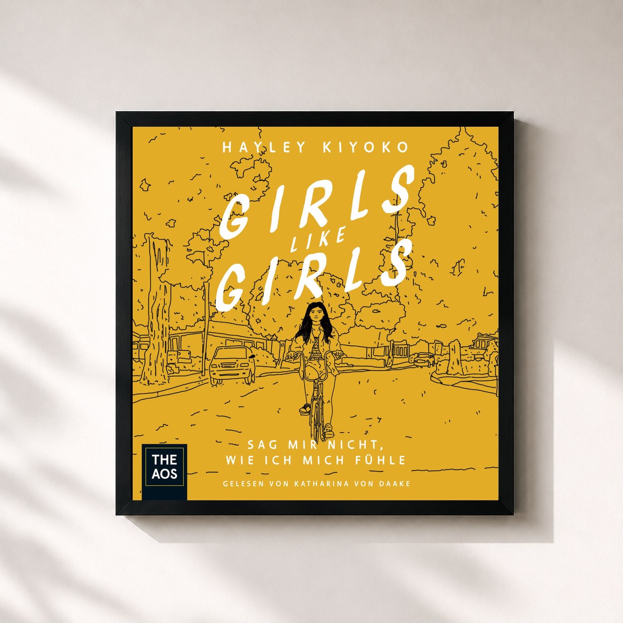 #noir Tableau carré de l'album Girls Like Girls de Hayley Kiyoko, cadre noir 32x32 cm