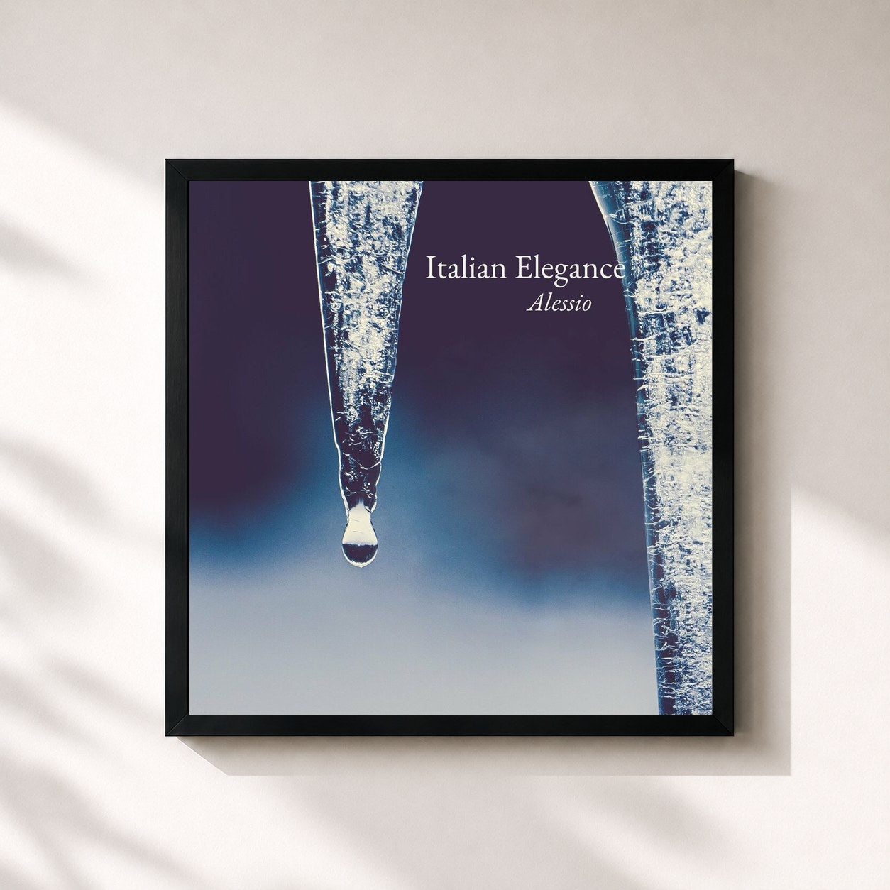 #noir Tableau carré de l'album Italian Elegance de Alessio, cadre noir 32x32 cm