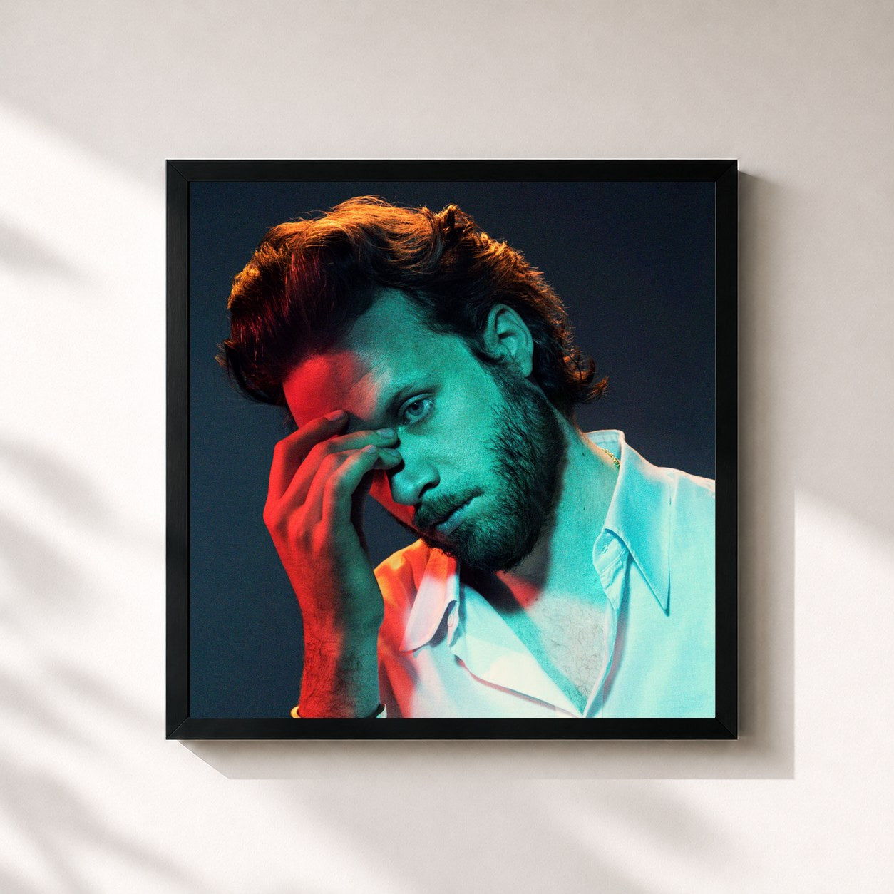 #noir Tableau carré de l'album God's Favorite Customer de Father John Misty, cadre noir 32x32 cm