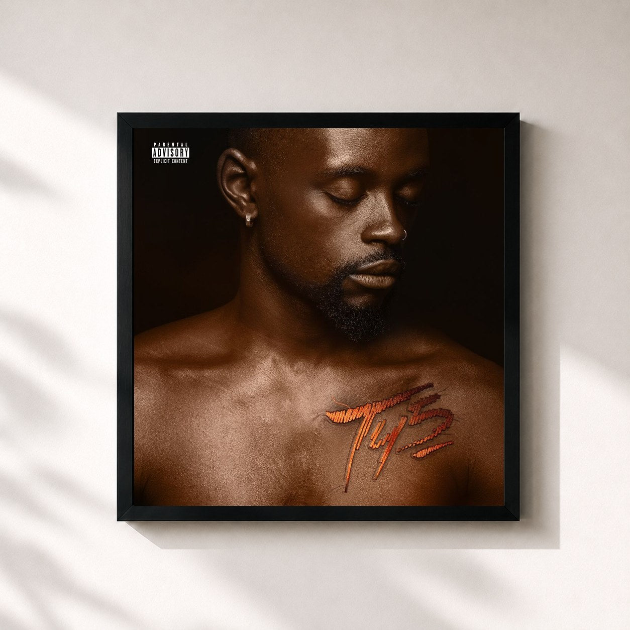 #noir Tableau carré de l'album Told Y'all, Vol. 5 de Cinco, cadre noir 32x32 cm