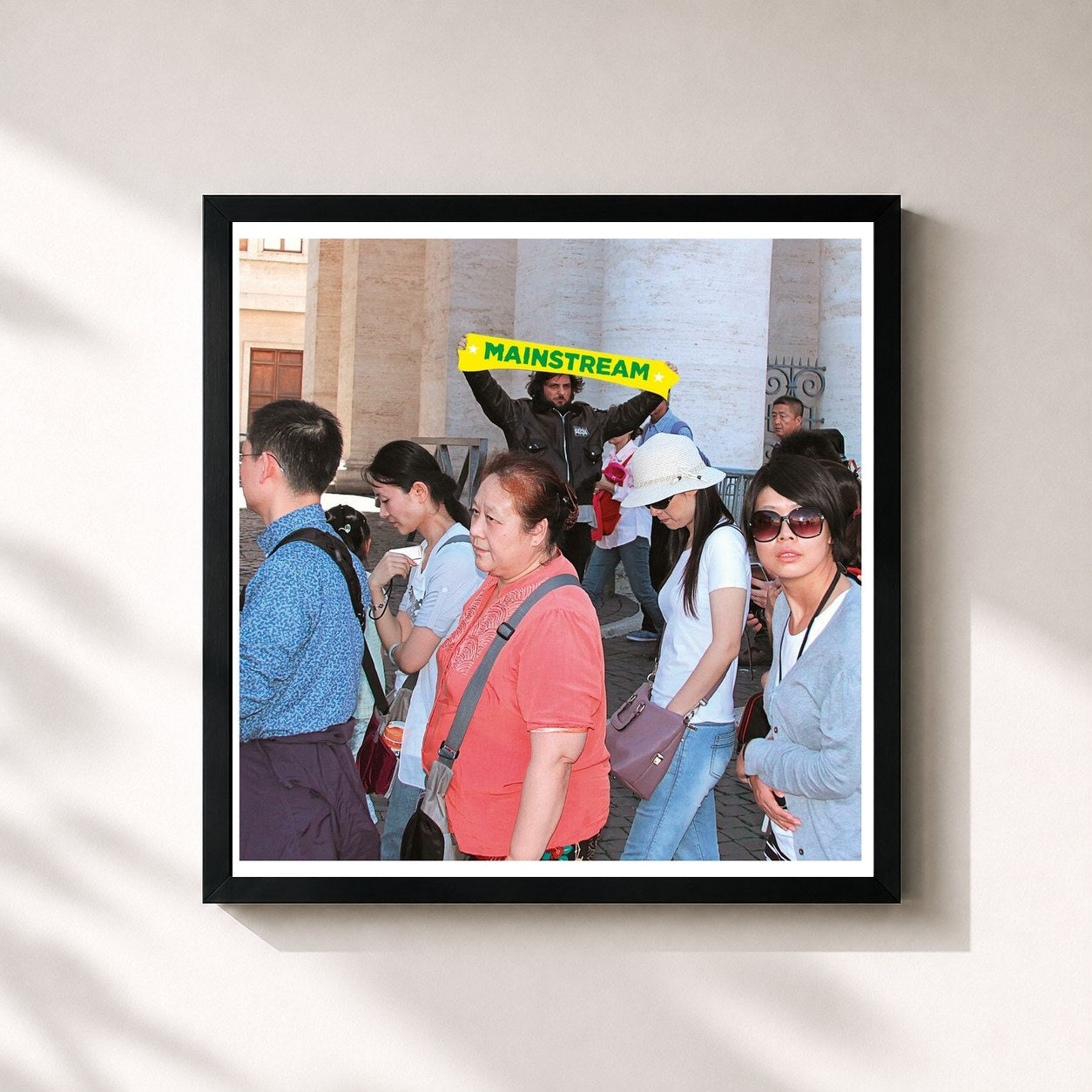 #noir Tableau carré de l'album Mainstream (Deluxe Edition) de Calcutta, cadre noir 32x32 cm