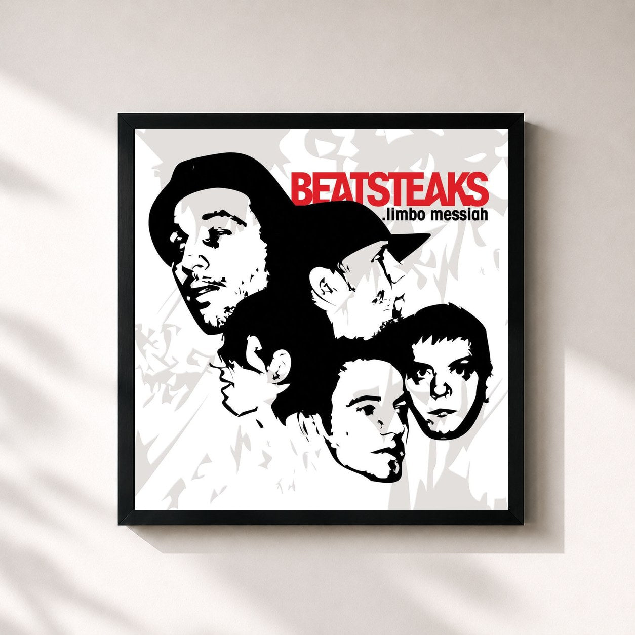 #noir Tableau carré de l'album Limbo Messiah de Beatsteaks, cadre noir 32x32 cm