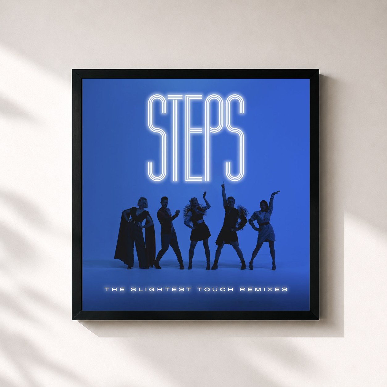 #noir Tableau carré de l'album The Slightest Touch (Remixes) de Steps, cadre noir 32x32 cm