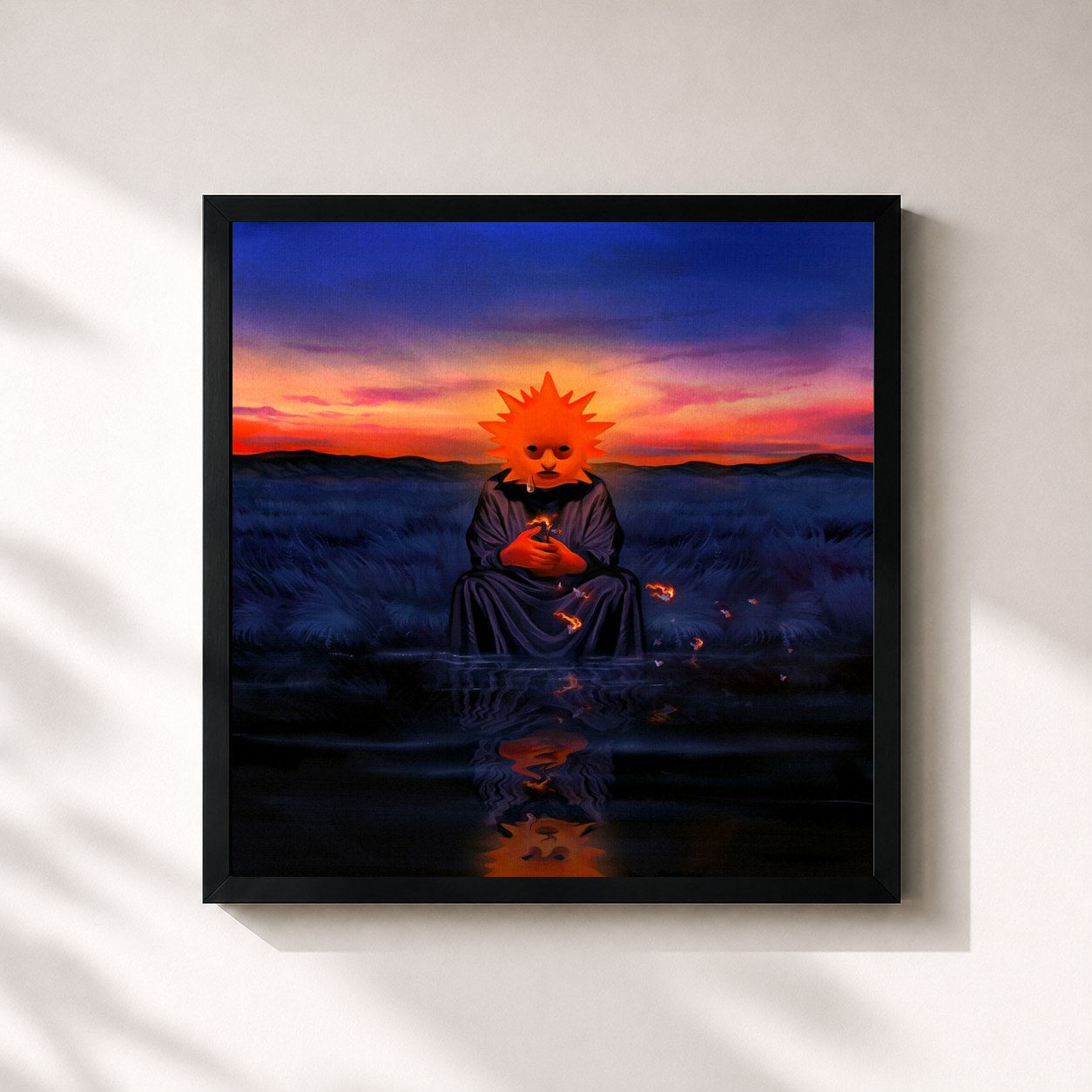 #noir Tableau carré de l'album SOLSAD de Zamdane, cadre noir 32x32 cm