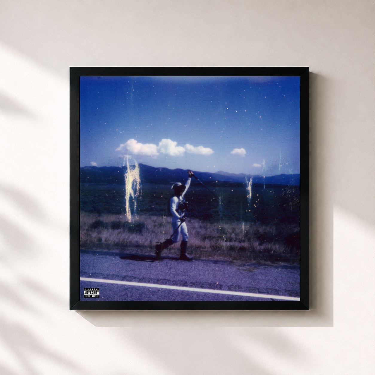 #noir Tableau carré de l'album Keep Going de Mike Posner, cadre noir 32x32 cm