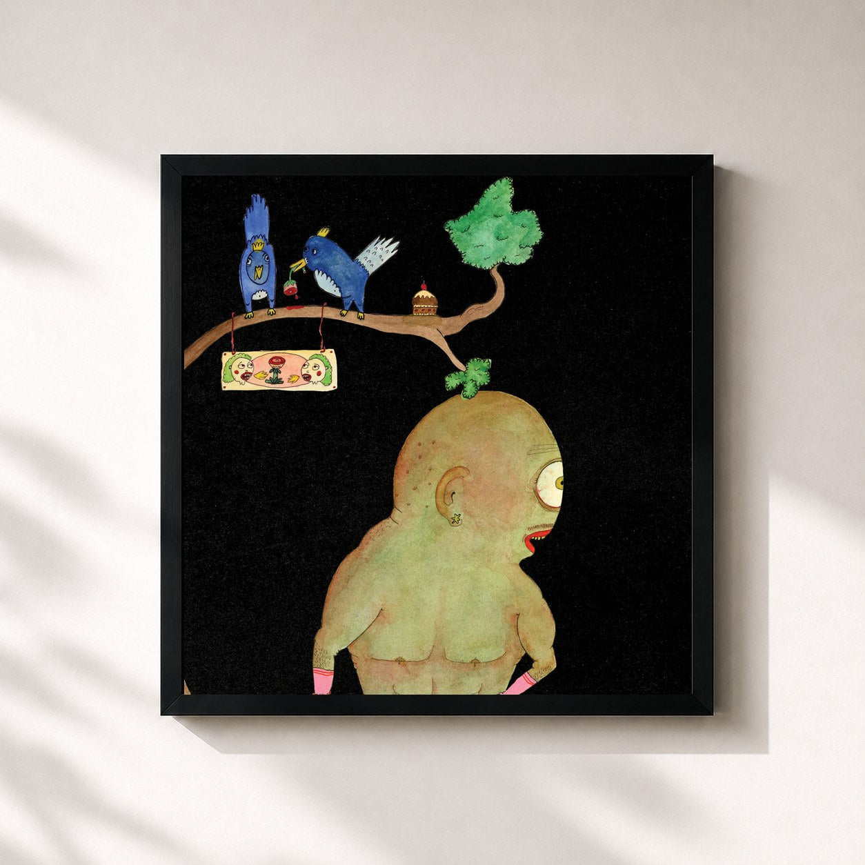 #noir Tableau carré de l'album Places of Unknowing de Jamie Lidell, cadre noir 32x32 cm
