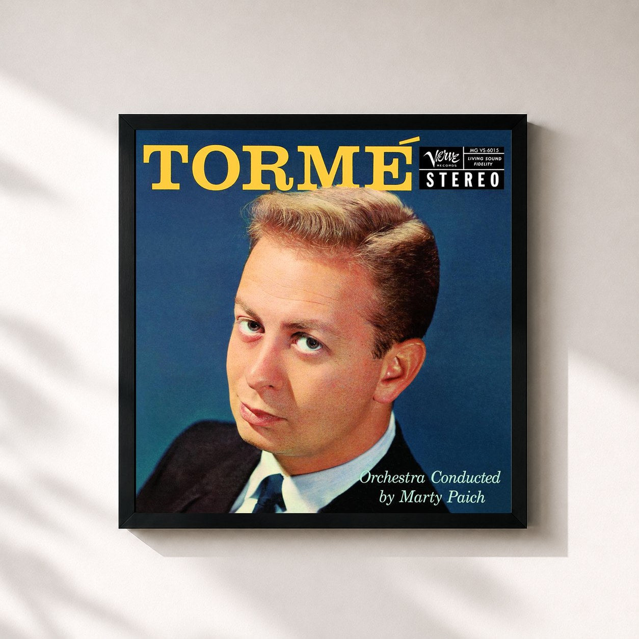 #noir Tableau carré de l'album Tormé de Mel Tormé, cadre noir 32x32 cm