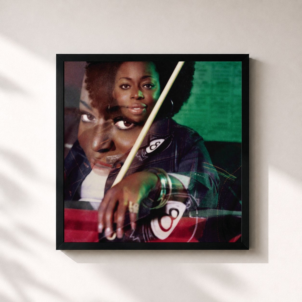#noir Tableau carré de l'album Dance Vault Remixes - Bottles & Cans de Angie Stone, cadre noir 32x32 cm