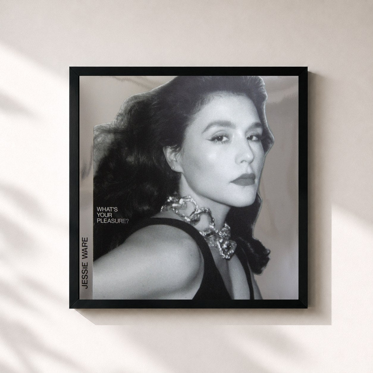 #noir Tableau carré de l'album What's Your Pleasure? (The Platinum Pleasure Edition) de Jessie Ware, cadre noir 32x32 cm