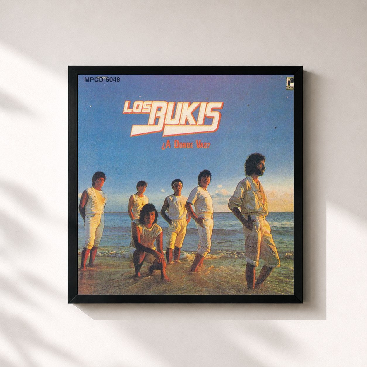 #noir Tableau carré de l'album A Donde Vas? de Los Bukis, cadre noir 32x32 cm