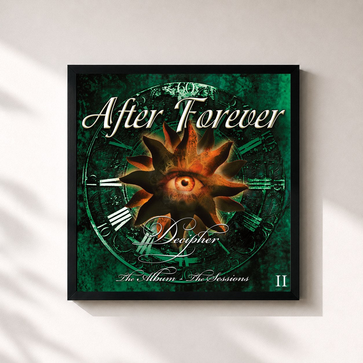 #noir Tableau carré de l'album Decipher: The Sessions de Floor Jansen, cadre noir 32x32 cm
