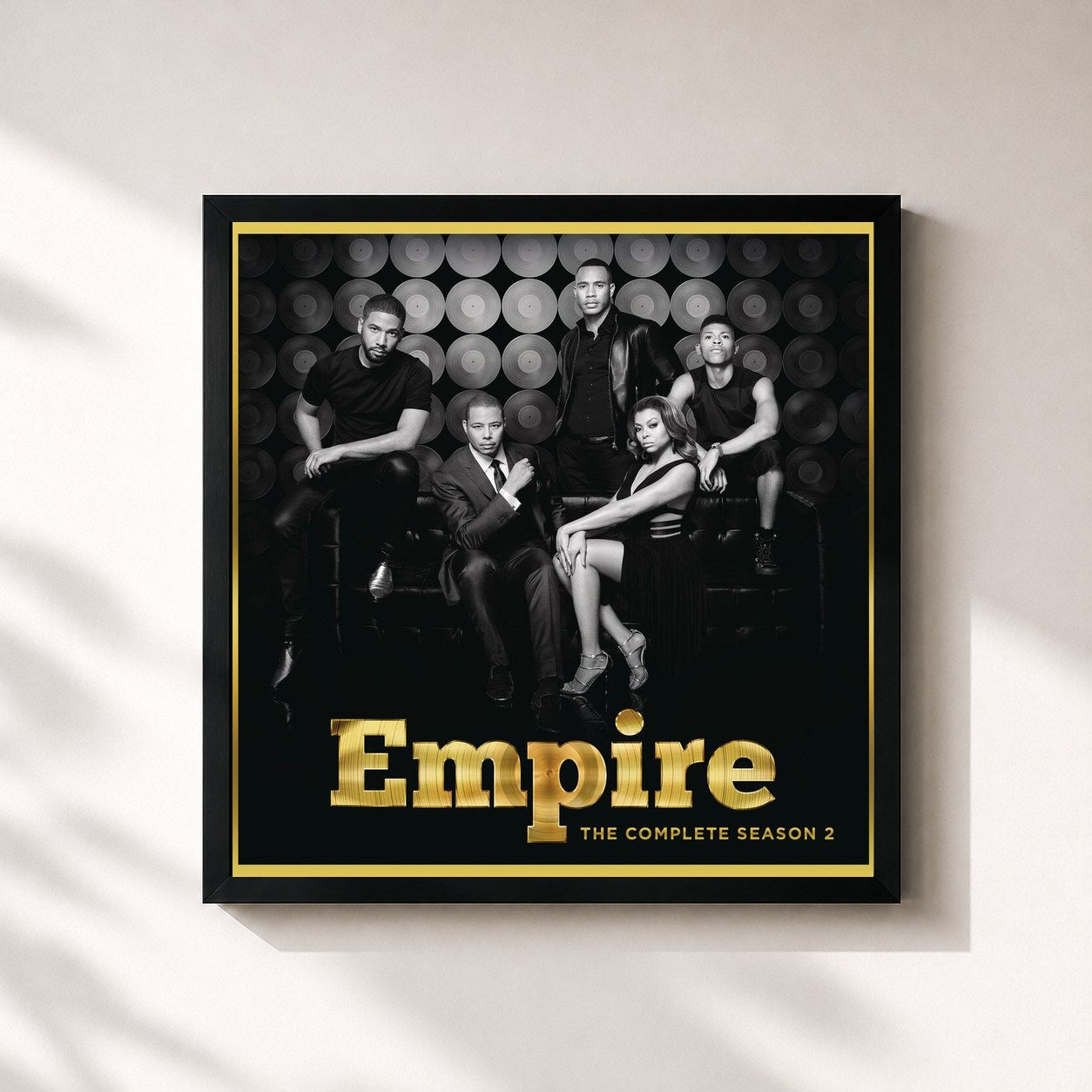 #noir Tableau carré de l'album Empire: The Complete Season 2 de Empire Cast, cadre noir 32x32 cm