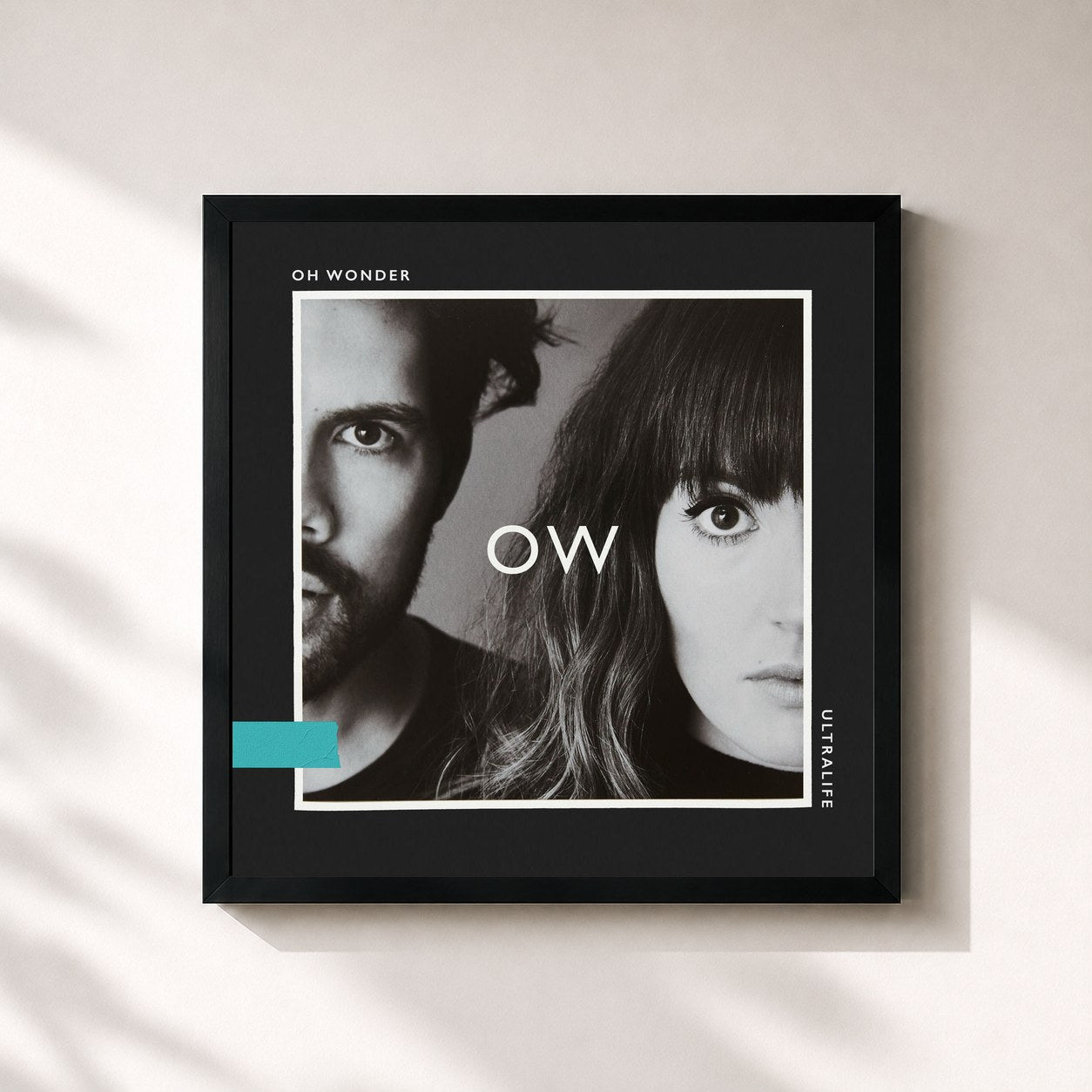 #noir Tableau carré de l'album Ultralife de Oh Wonder, cadre noir 32x32 cm