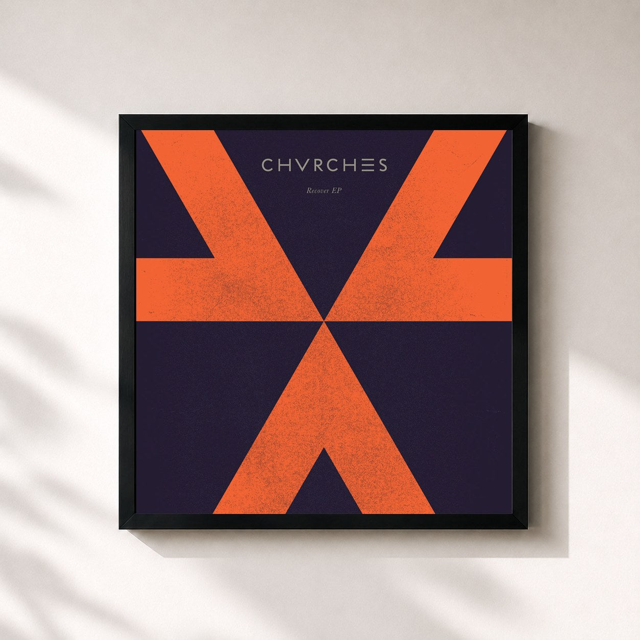 #noir Tableau carré de l'album Recover (EP) de CHVRCHES, cadre noir 32x32 cm