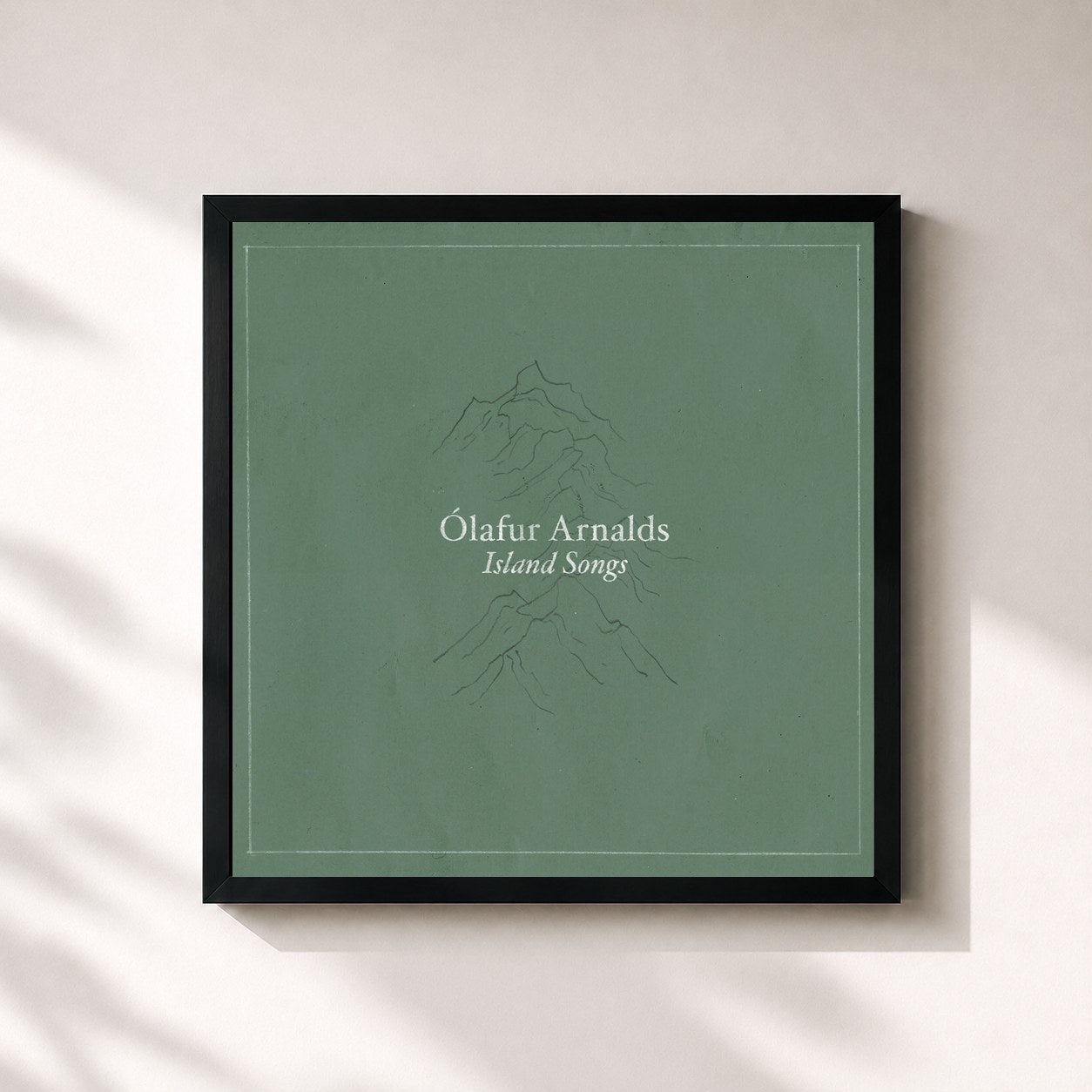 #noir Tableau carré de l'album Island Songs de Ólafur Arnalds, cadre noir 32x32 cm