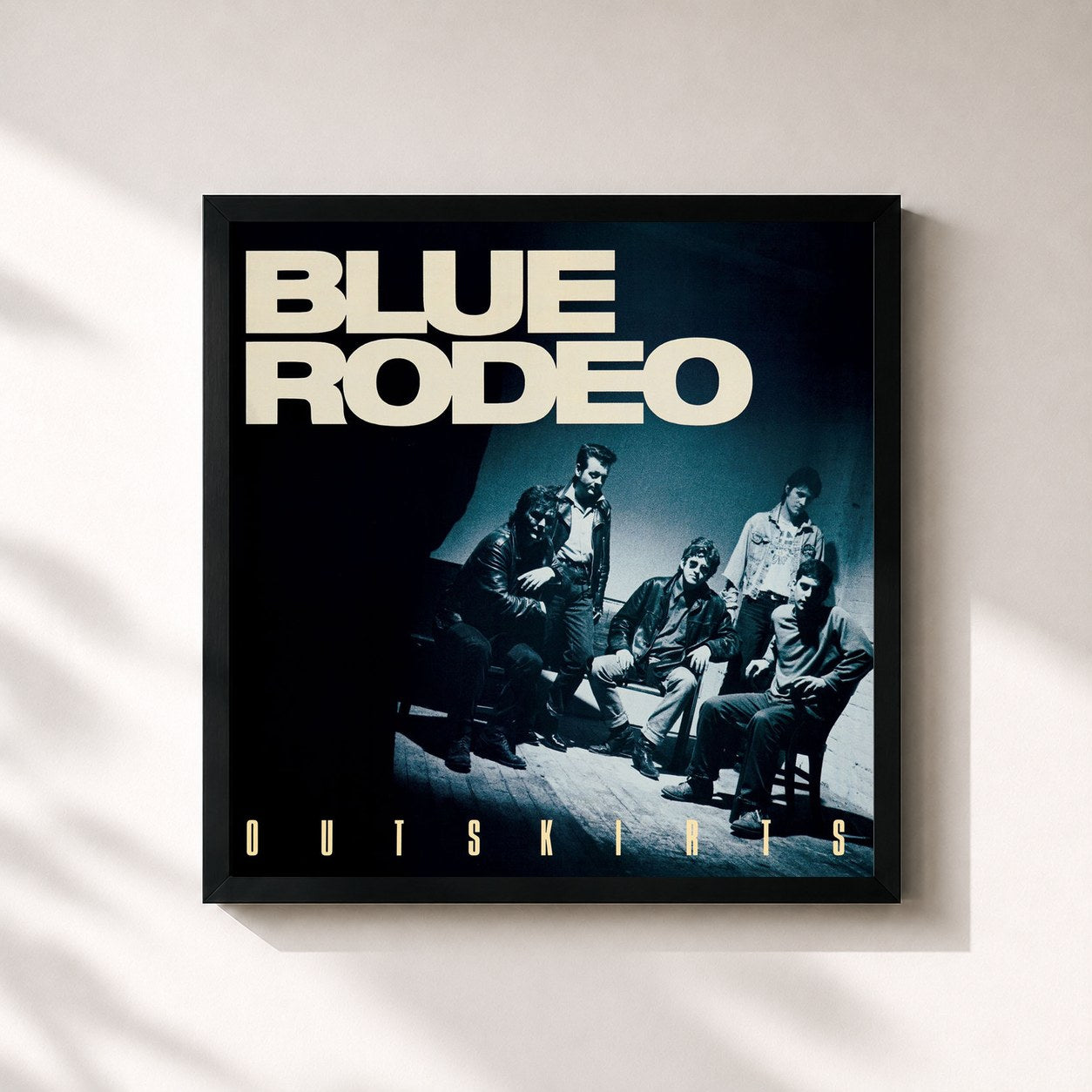 #noir Tableau carré de l'album Outskirts de Blue Rodeo, cadre noir 32x32 cm