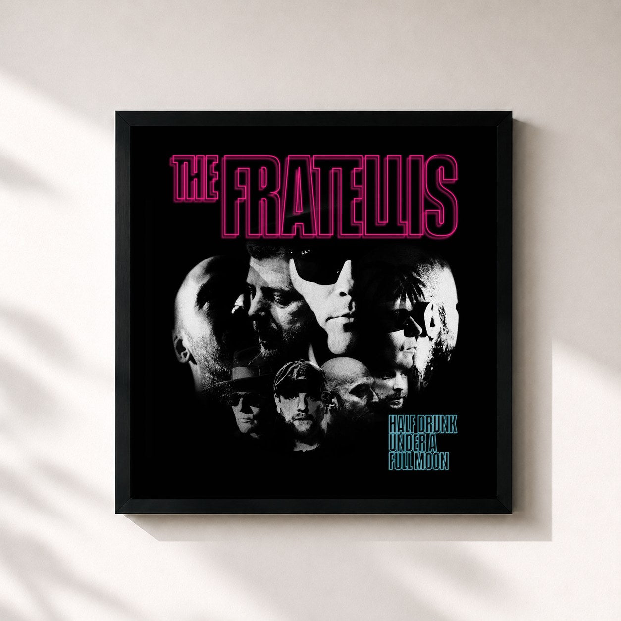 #noir Tableau carré de l'album Half Drunk Under a Full Moon de The Fratellis, cadre noir 32x32 cm