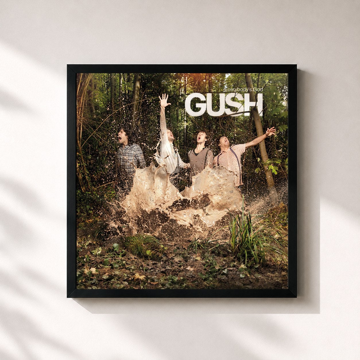 #noir Tableau carré de l'album Everybody's God (Bonus Edition) de Gush, cadre noir 32x32 cm