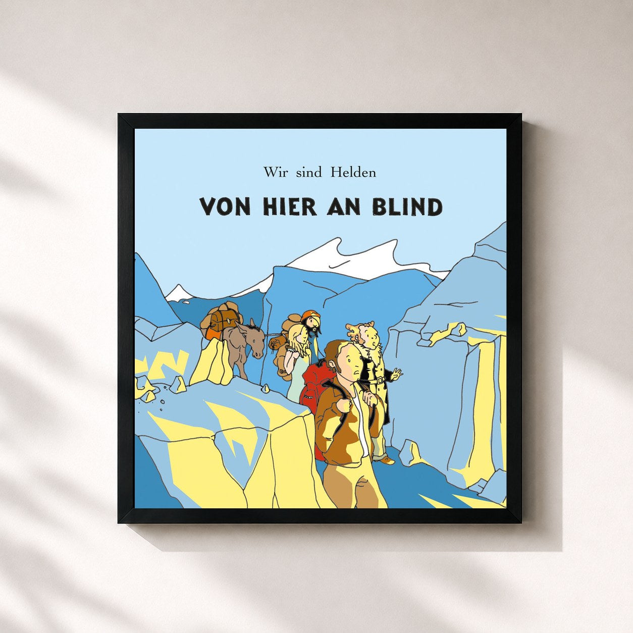 #noir Tableau carré de l'album Von hier an blind de Wir sind Helden, cadre noir 32x32 cm