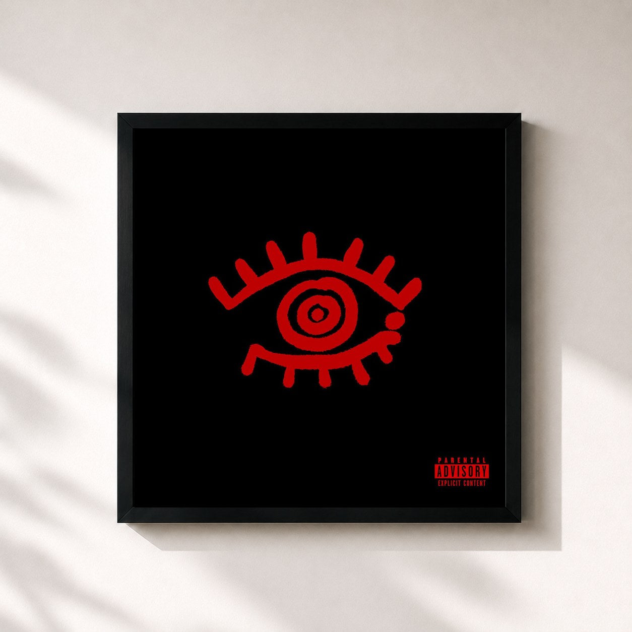 #noir Tableau carré de l'album 111XPANTIA de Fuerza Regida, cadre noir 32x32 cm