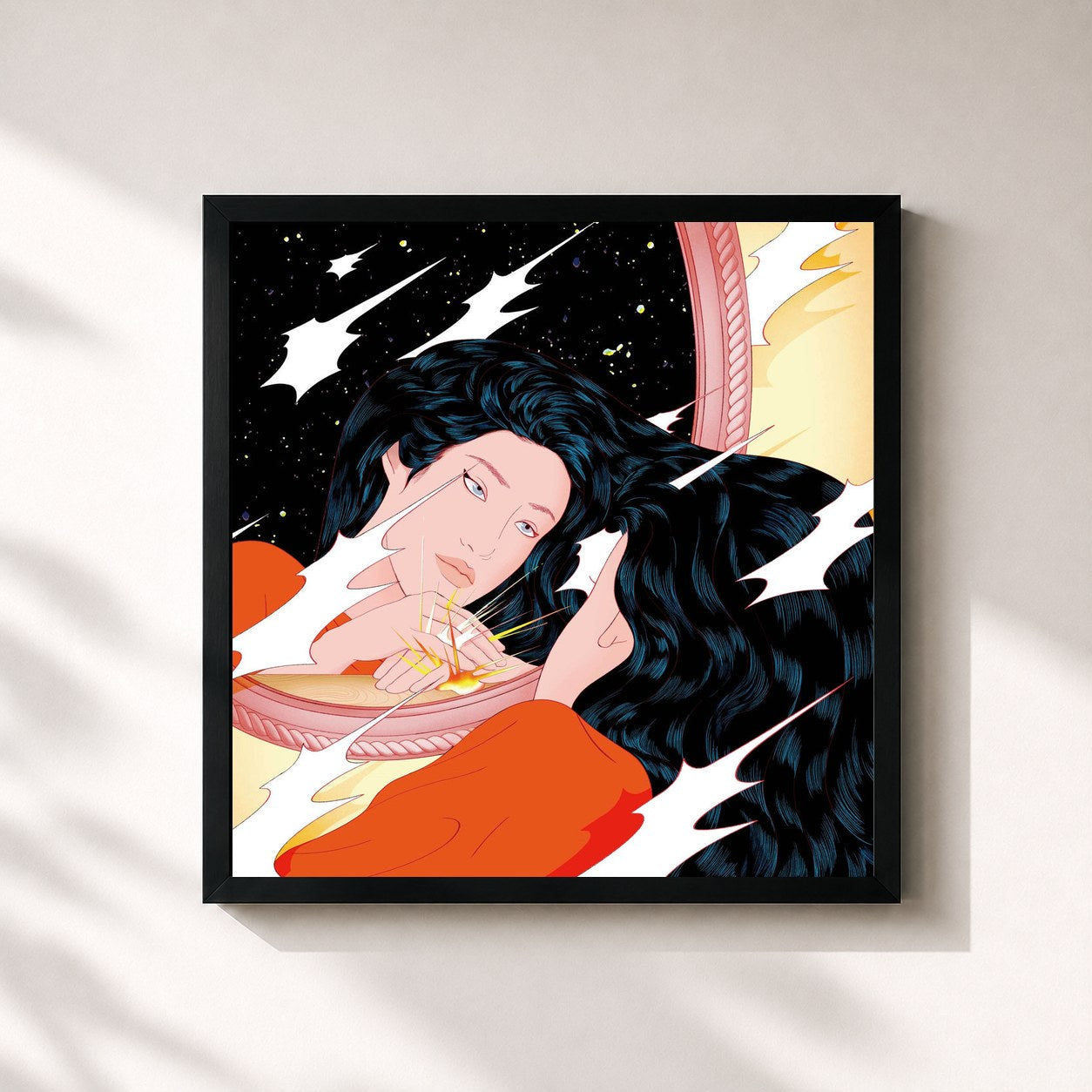 #noir Tableau carré de l'album Once de Peggy Gou, cadre noir 32x32 cm