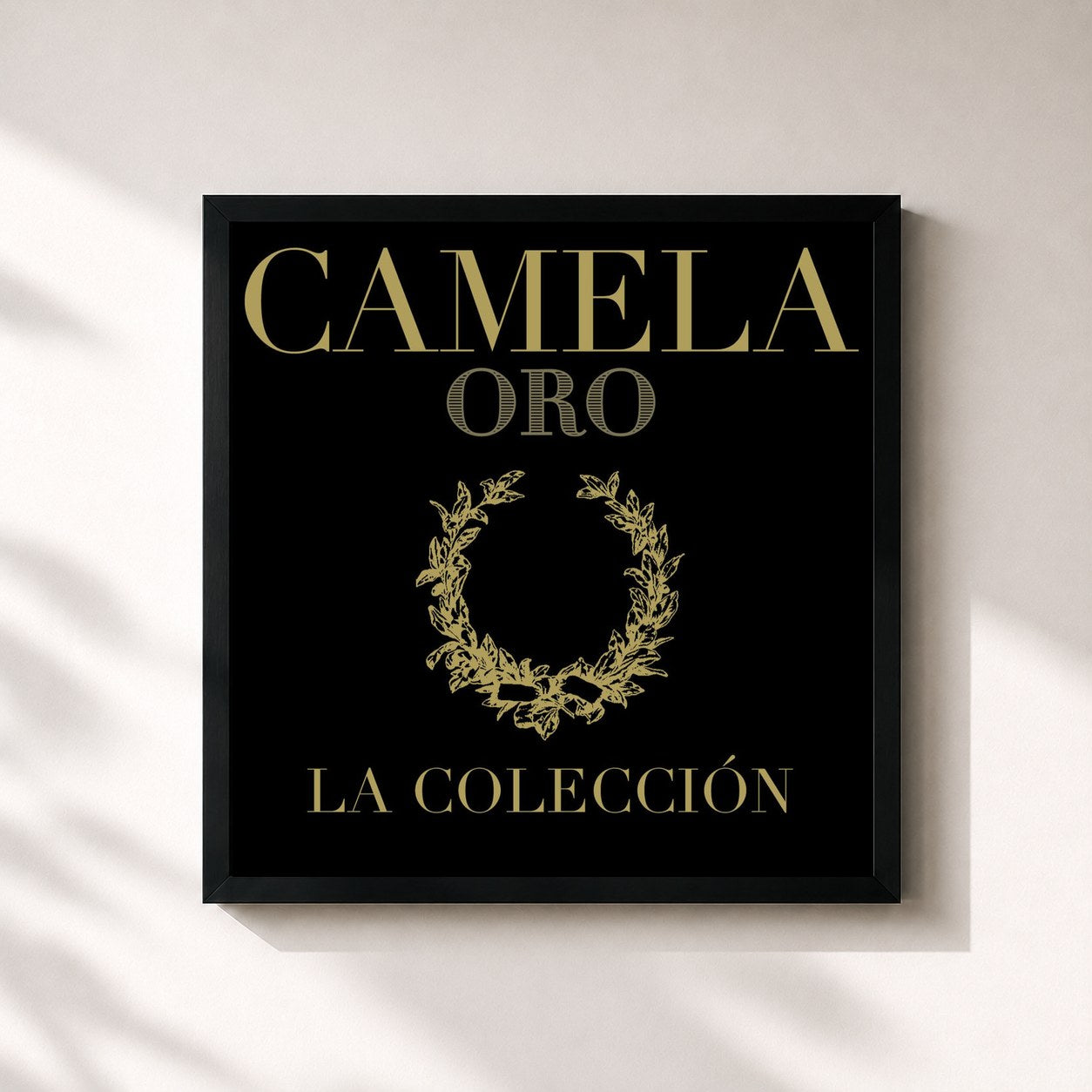 #noir Tableau carré de l'album Camela . Oro . La Colección de Camela, cadre noir 32x32 cm