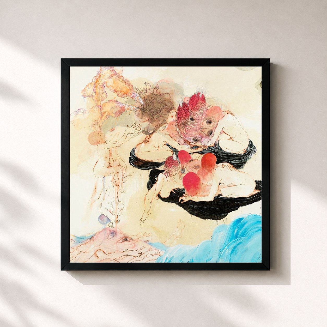 #noir Tableau carré de l'album In Evening Air de Future Islands, cadre noir 32x32 cm