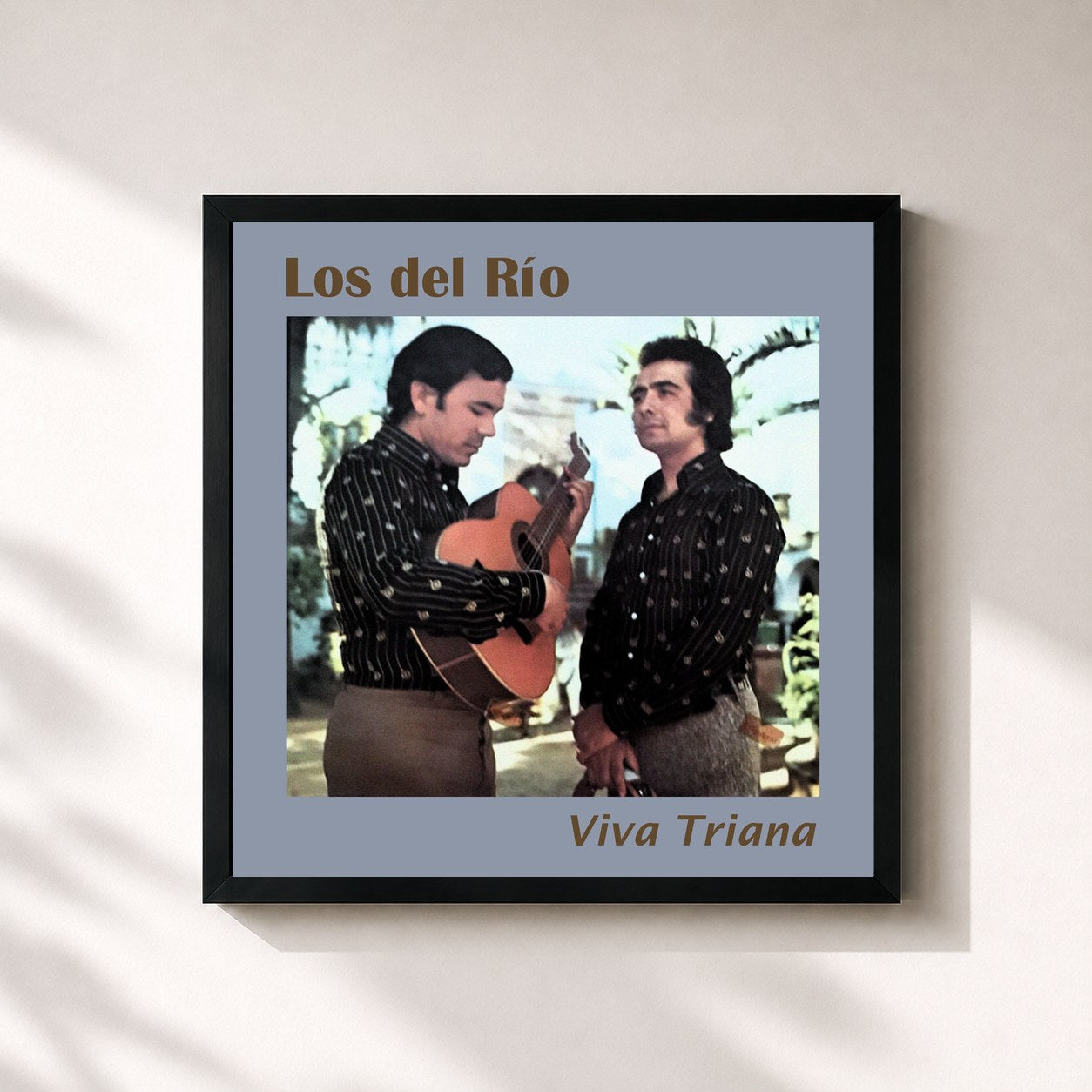 #noir Tableau carré de l'album Viva Triana de Los Del Río, cadre noir 32x32 cm