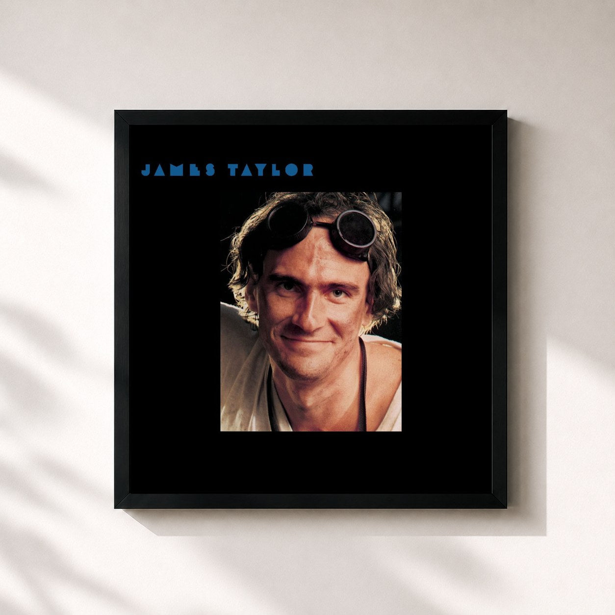 #noir Tableau carré de l'album Dad Loves His Work de James Taylor, cadre noir 32x32 cm