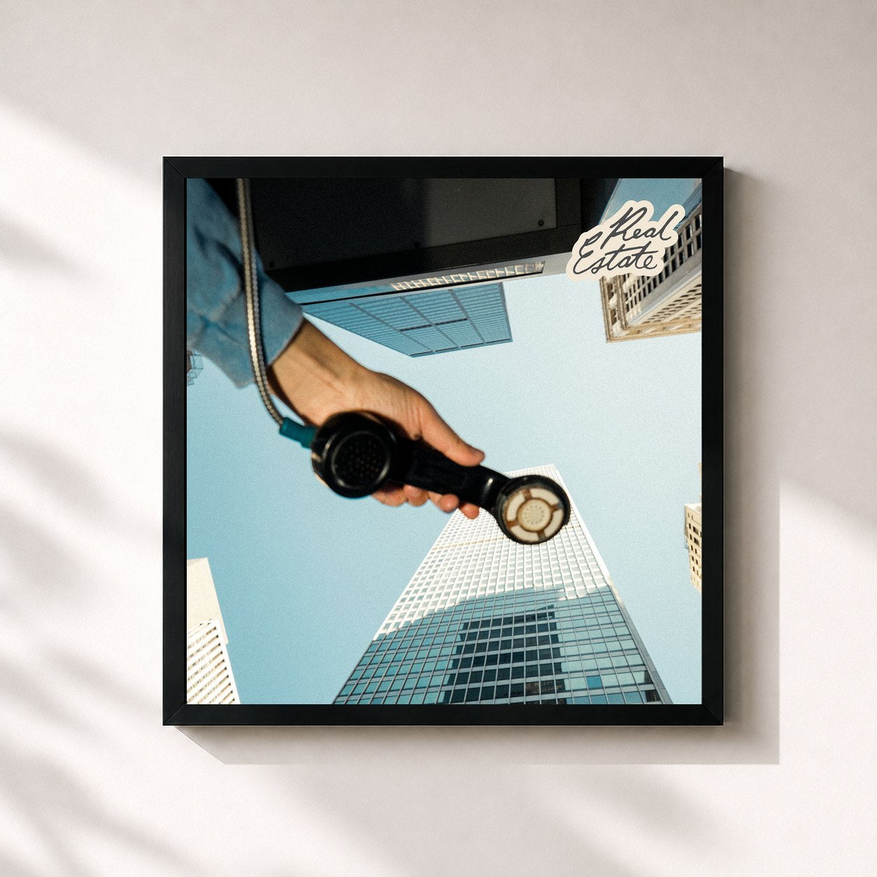 #noir Tableau carré de l'album Daniel de Real Estate, cadre noir 32x32 cm