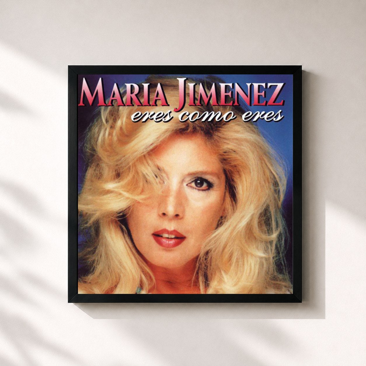 #noir Tableau carré de l'album Eres Como Eres de Maria Jimenez, cadre noir 32x32 cm