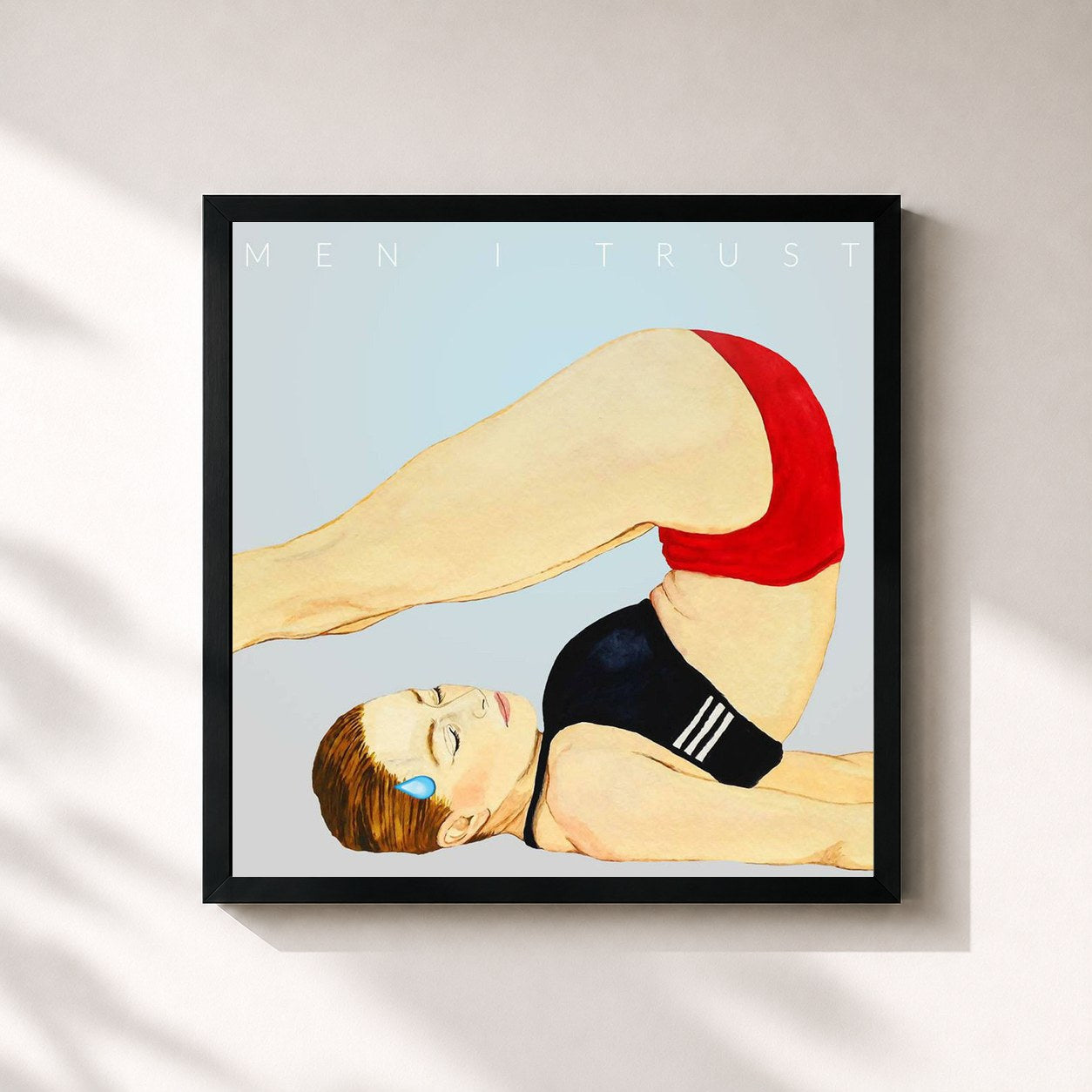 #noir Tableau carré de l'album Headroom de Men I Trust, cadre noir 32x32 cm