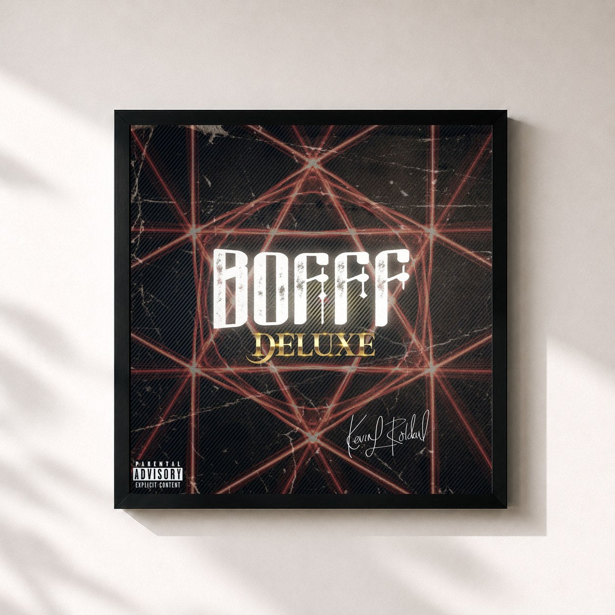 #noir Tableau carré de l'album Bofff (Deluxe) de Kevin Roldan, cadre noir 32x32 cm
