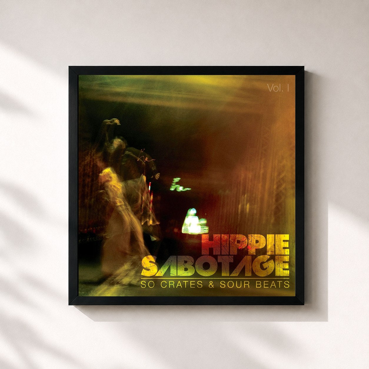#noir Tableau carré de l'album Vol. 1 de Hippie Sabotage, cadre noir 32x32 cm