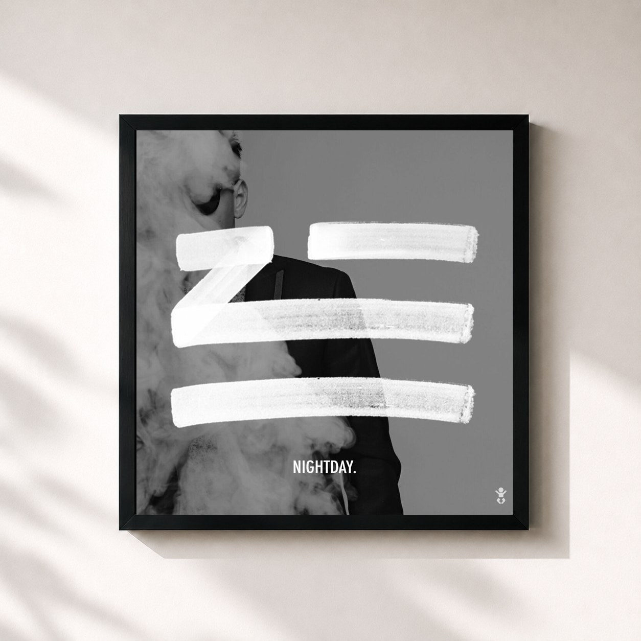 #noir Tableau carré de l'album THE NIGHTDAY de Zhu, cadre noir 32x32 cm