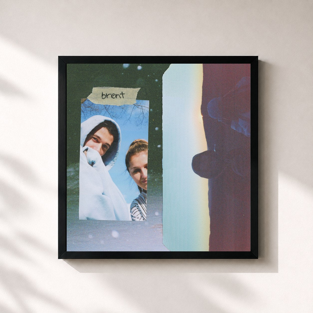 #noir Tableau carré de l'album brent de Jeremy Zucker, cadre noir 32x32 cm