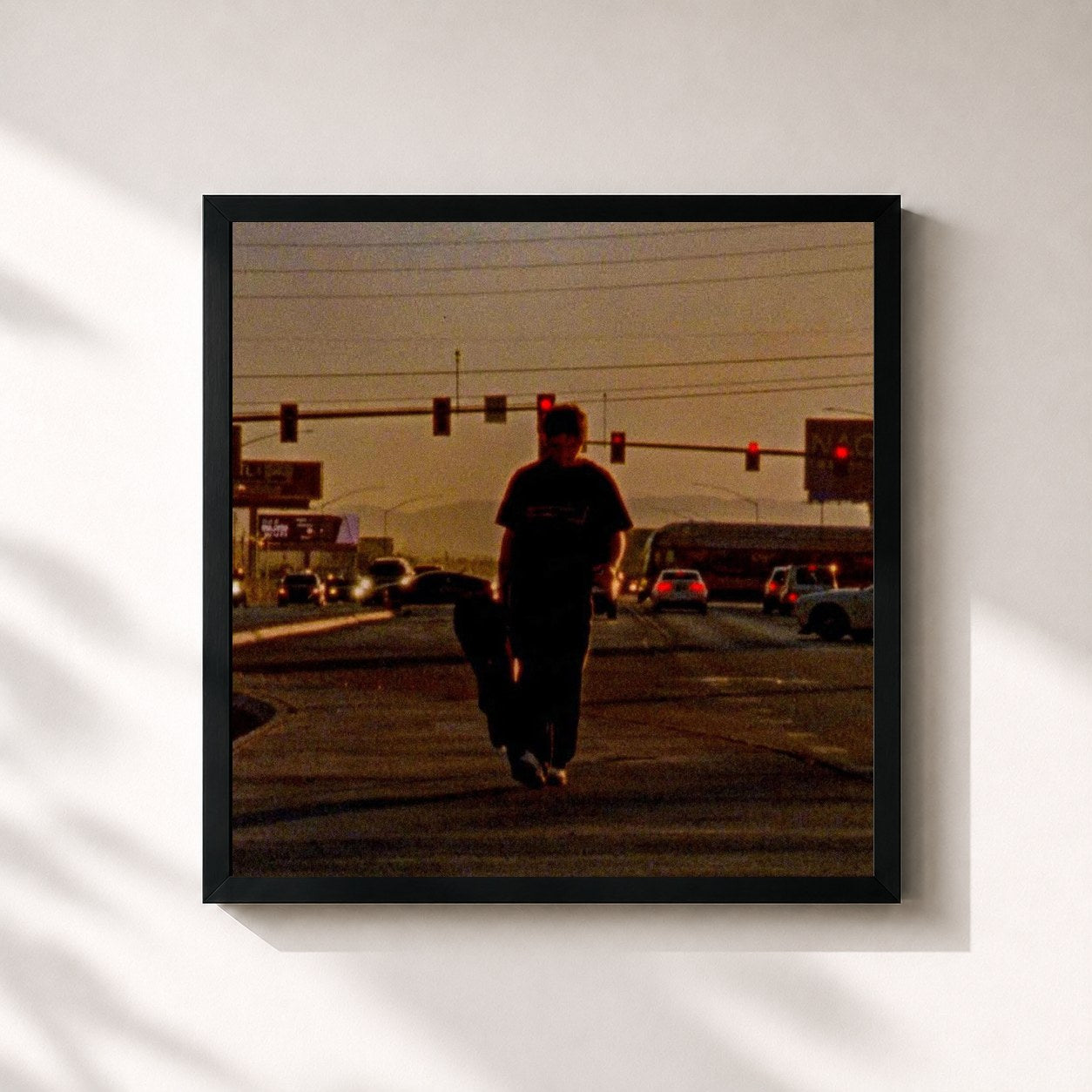 #noir Tableau carré de l'album 4350 S Hualapai Way de Clinton Kane, cadre noir 32x32 cm