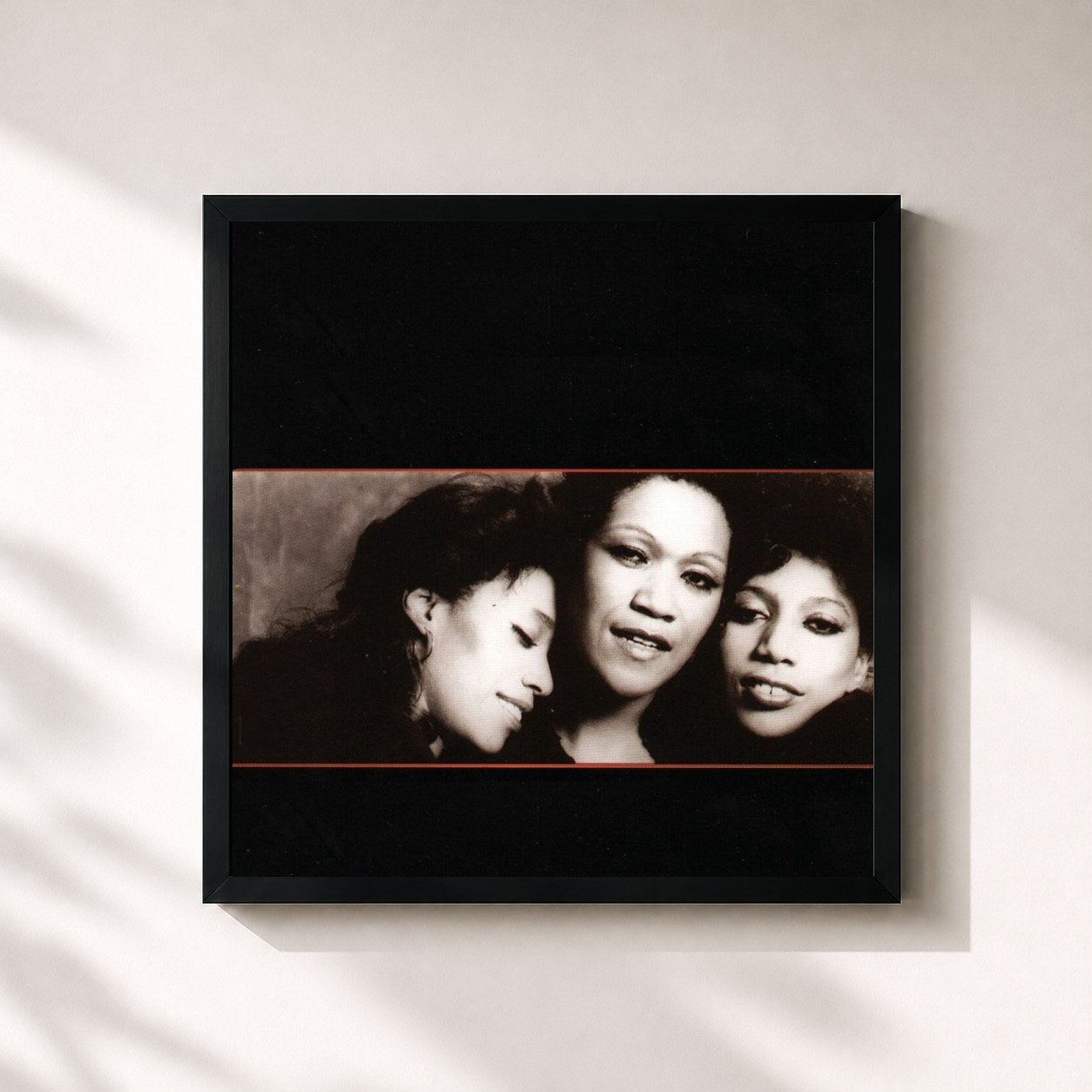#noir Tableau carré de l'album Dance Vault Remixes de The Pointer Sisters, cadre noir 32x32 cm