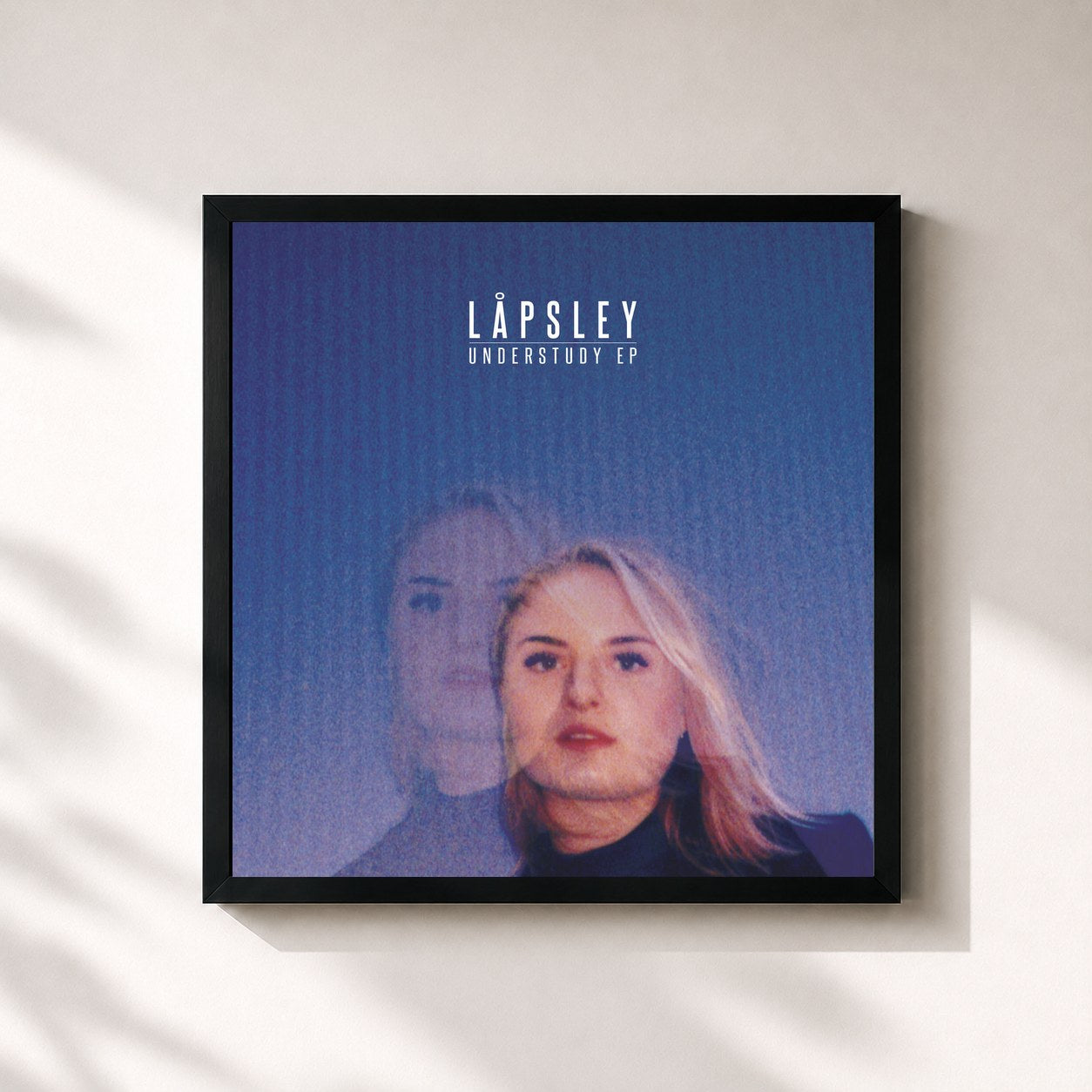 #noir Tableau carré de l'album Understudy de Låpsley, cadre noir 32x32 cm