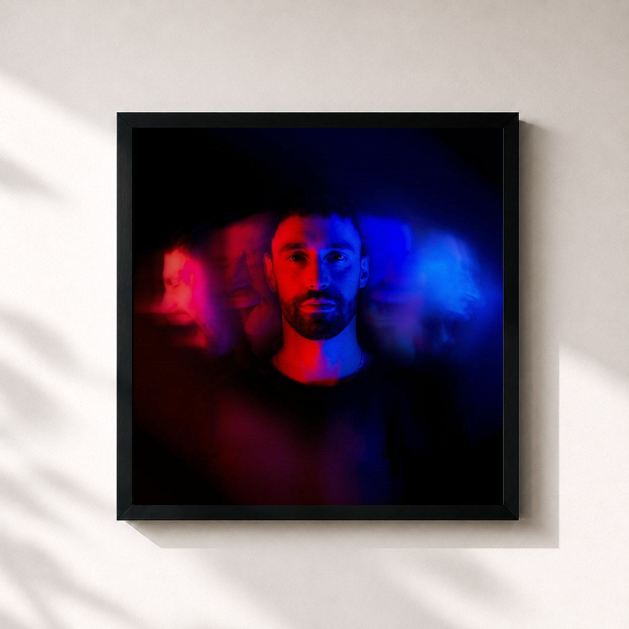 #noir Tableau carré de l'album INSOMNIAC de Alessio, cadre noir 32x32 cm