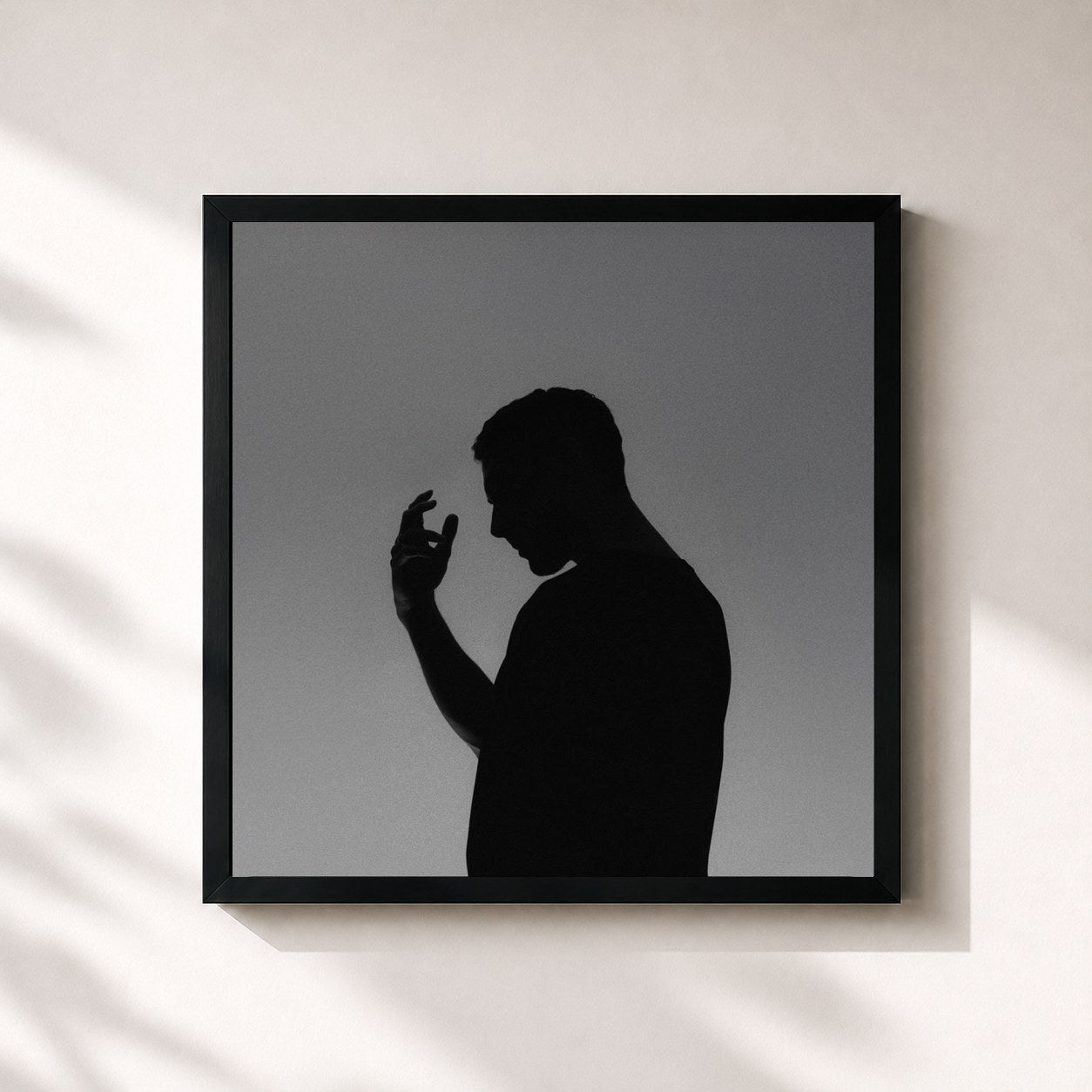 #noir Tableau carré de l'album Core Memory de Fhin, cadre noir 32x32 cm